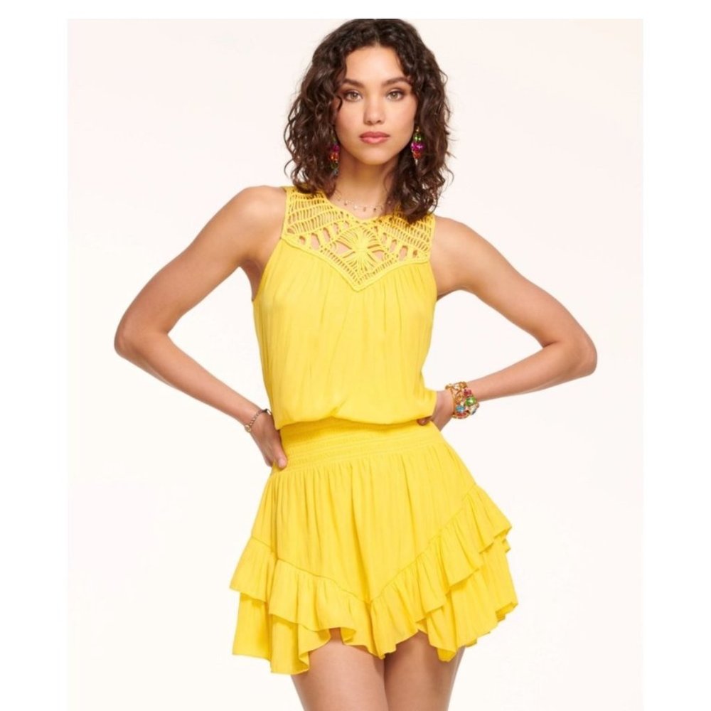 Ramy Brook Dress Faye Embellished minidress yellow size Small S